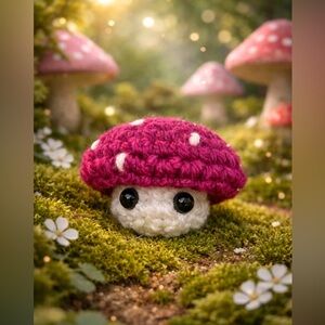 Crochet Popping Mushroom Berries and Cream